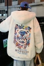 恶魔印花青少年加厚加绒宽松连帽羊羔毛棉衣外套MY777-P125，男装棉衣，电商B289