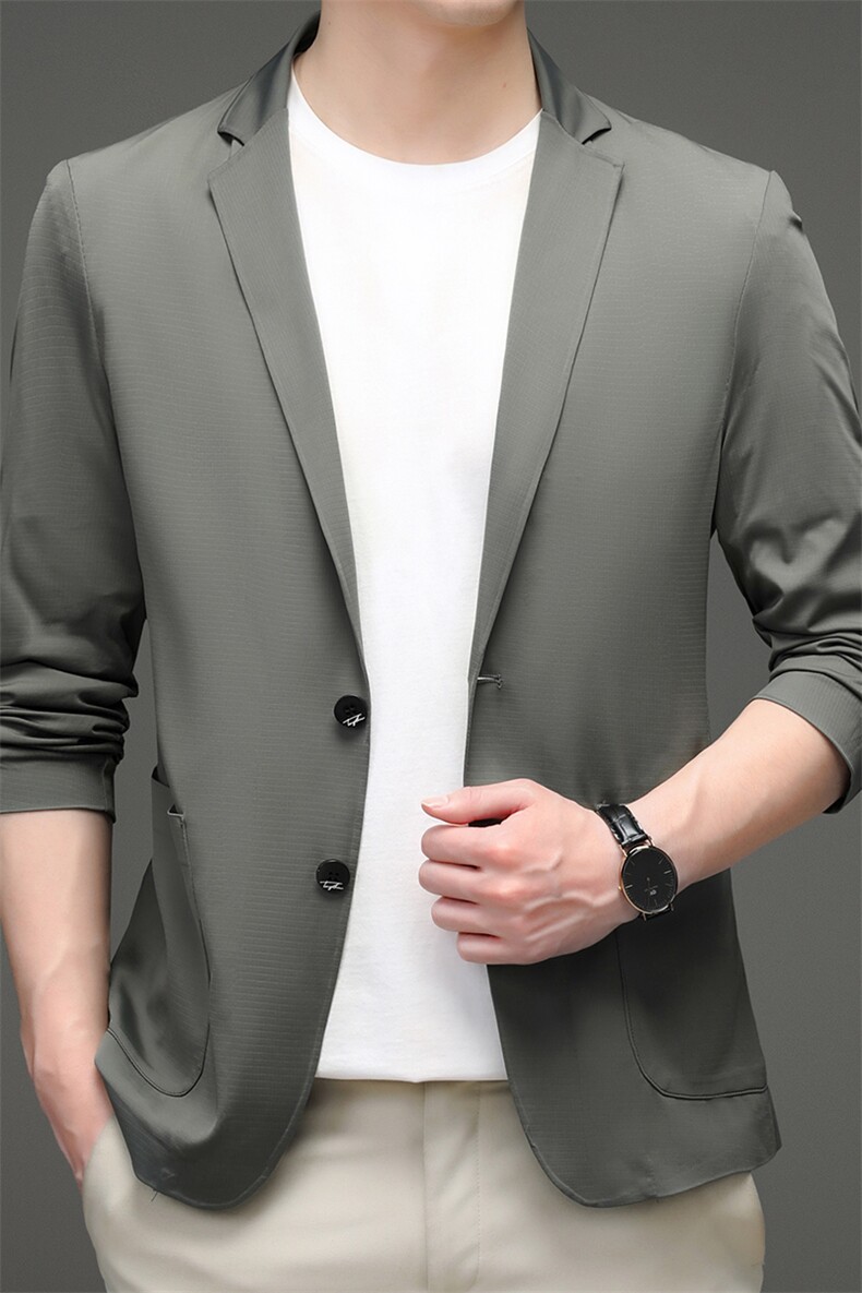 休闲西服男2023新款中年男士秋季商务便西外套爸爸春秋西装,男装西服,电商B212（原钱塘6029）