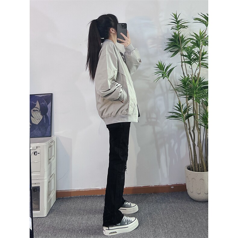 B221美式ins高街小众假破洞修身微喇牛仔裤LK22065-P65控88,男装牛仔裤,电商B221