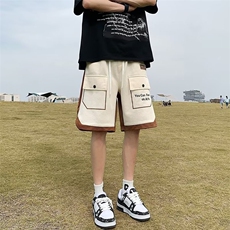 W230-P32夏季五分裤工装短裤宽松日系中裤休闲运动裤子潮，男装牛仔裤，星座911-1