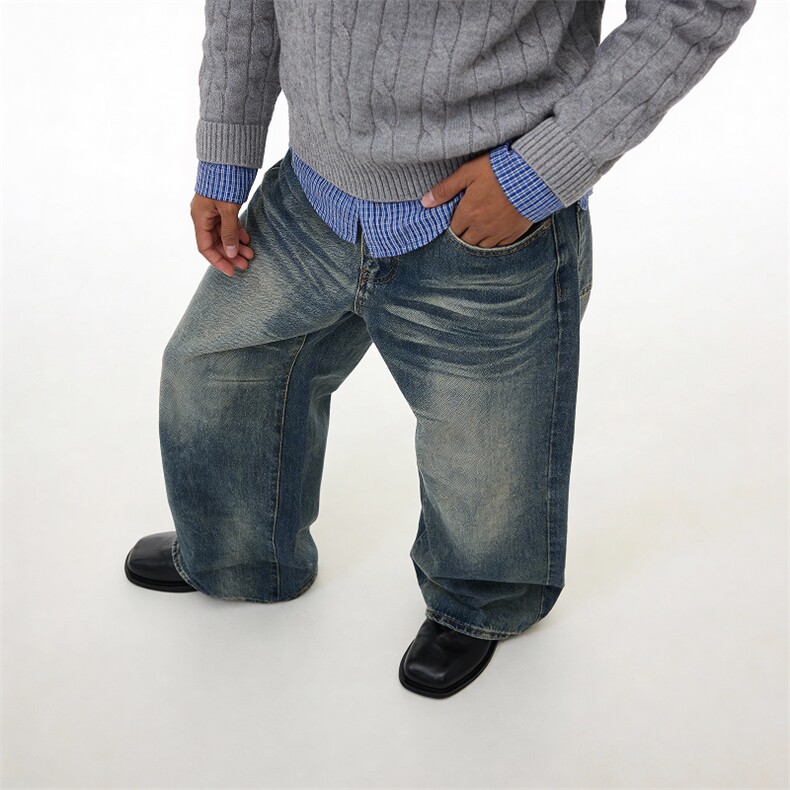 现货。。美式高街牛仔裤做旧潮BXH5154-特批P47，男装牛仔裤，星座412-1