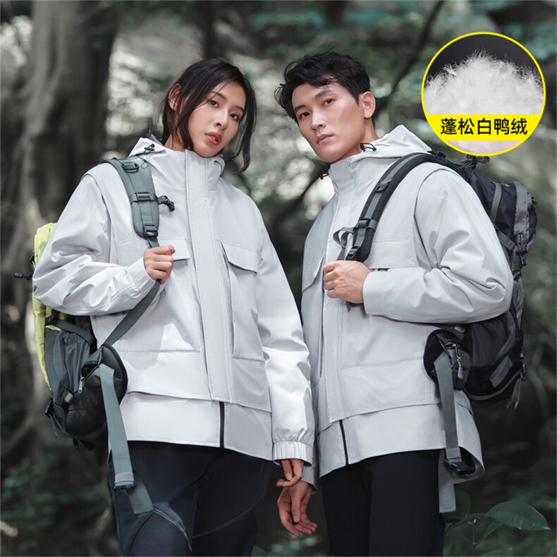 S-6XL 新标90白鸭绒以情侣冬季户外三合一羽绒服Y5968-P248图片