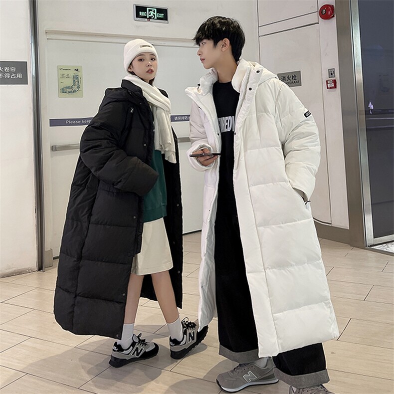 2025长款白鸭绒羽绒服男女装情侣户外防风保暖外套港风215P155,男装羽绒服,星座1602B（原101B-1）
