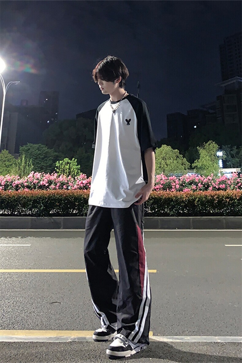 已授权出数据网拍黑红拼接冲锋裤户外登山工装裤,男装休闲裤,星座310A-4