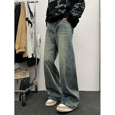 春季新款直筒牛仔裤男宽松潮牌美式复古长裤N723-P45，男装牛仔裤，星座308B-2