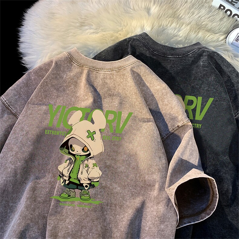 量大优可供抖音视频支持得物品质配合二开美式水洗短袖t恤SX125,男装T恤,电商A486