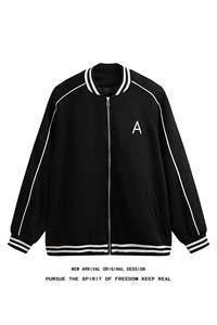 WY208/P75春装新款高品质不起球刺绣卫衣男立领棒球服潮外套图片