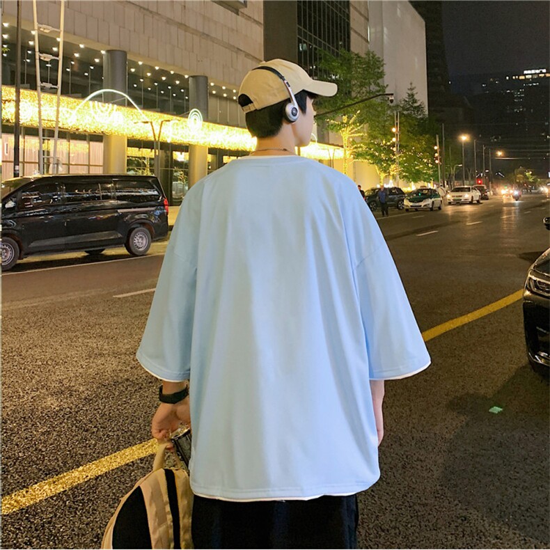 xZ116-T136-p25-控39M-5XL抖音拼接OVERSIZECLEANFITT恤夏季大码,男装T恤,星座116