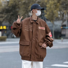 美拉德穿搭复古刺绣皮衣PU皮外套男女同款秋冬季2023宽松W6703，男装夹克，星座1116A-1（原606A）