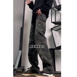 早秋迷彩裤长裤宽松休闲男直筒牛仔裤nk24001-P40图片