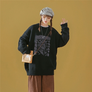 中性22秋/冬潮流时尚ins西海岸宽松百搭圆领套头毛衣M1042P50控68