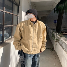 春季复古重磅水洗帆布哈灵顿外套男立领设计感休闲夹克JK1168-P98，男装夹克，星座1103-3