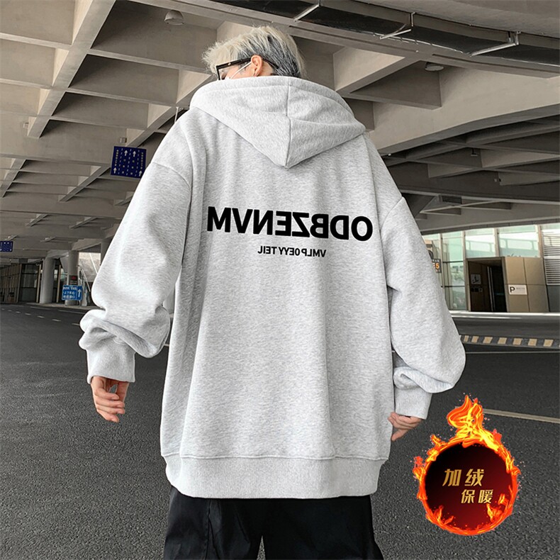 抖音得物高品质360G重磅阔版宽松光版纯色连帽卫衣外套KS169特P45,男装卫衣,电商A486