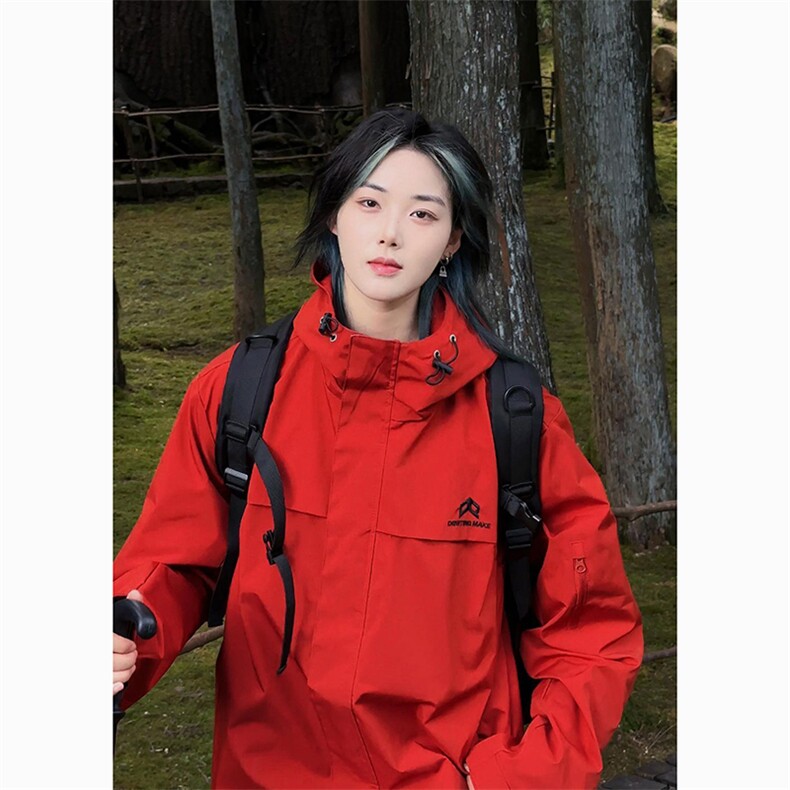 港风大码美式户外山系连帽冲锋衣夹克男女 XZ213-JK9901-P75控108图片
