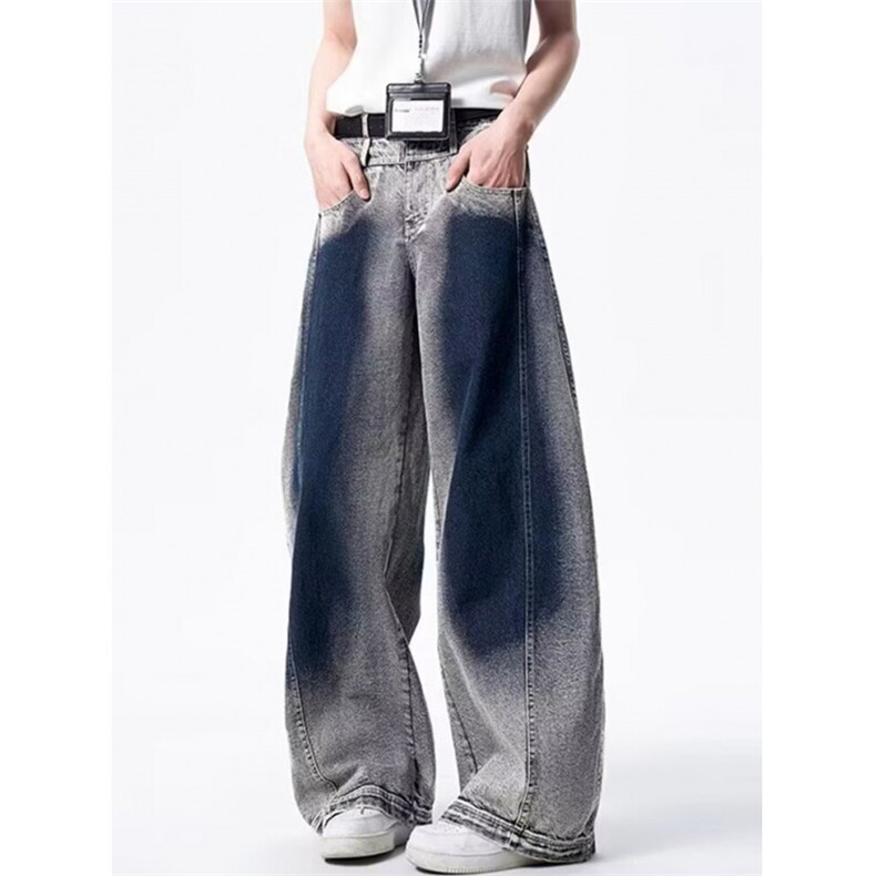 港风潮男夏季新款2025个性牛仔裤嘻哈ins潮高街痞帅长裤NL6631，男装牛仔裤，星座1116A（原606A-3）