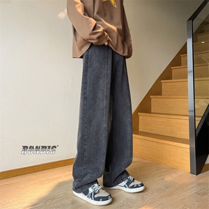 潮流宽松简单百搭牛仔裤男女 美式高街直筒休闲裤NK108/P48图片