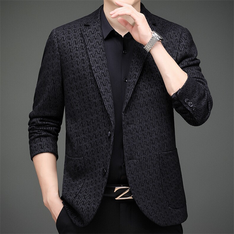 男士2023年秋季新款长袖休闲西服中青年纯色便服外套AJY8620-P210图片