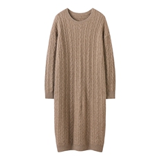 七针全身绞花长毛衣时尚百搭，女装针织衫/毛衣，绒又羊绒