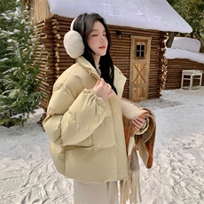 2024冬季新款韩版休闲宽松羽绒服女90白鸭绒面包服，女装羽绒服，辉之琳