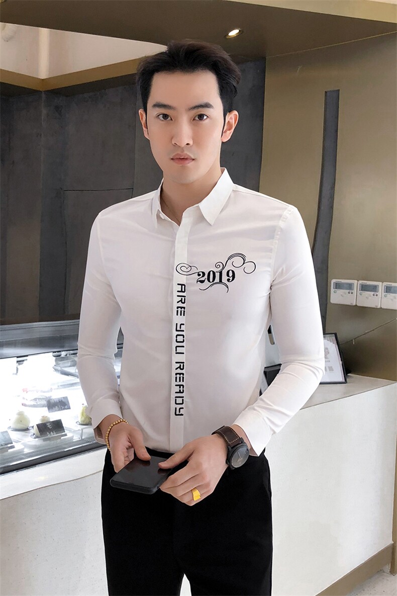 19秋款男青年英伦风衬衫韩版商务男士长袖百搭衬衣102A-BF03,男装衬衫,星座419（原A233）