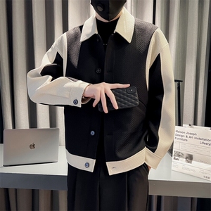 现货2025秋季社会小伙痞帅男小香风夹克外套JK23P95控128图片