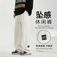 加绒裤冬季加厚直筒秋季抽绳休闲裤X1881-常规特批-45加绒特批55，男装休闲裤，星座718