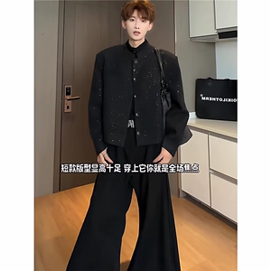 2026美式vintage西服男春秋大码潮牌痞帅西装高街百搭宽松外套图片