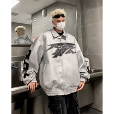 男皮夹克机车风皮衣韩版宽松上衣夹克潮酷外套痞帅春秋8507/P90，男装夹克，星座506