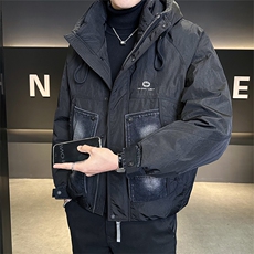 标50白鸭绒高端水洗牛仔拼接宽松羽绒服飞行员B317-2222-P325，男装羽绒服，电商B317
