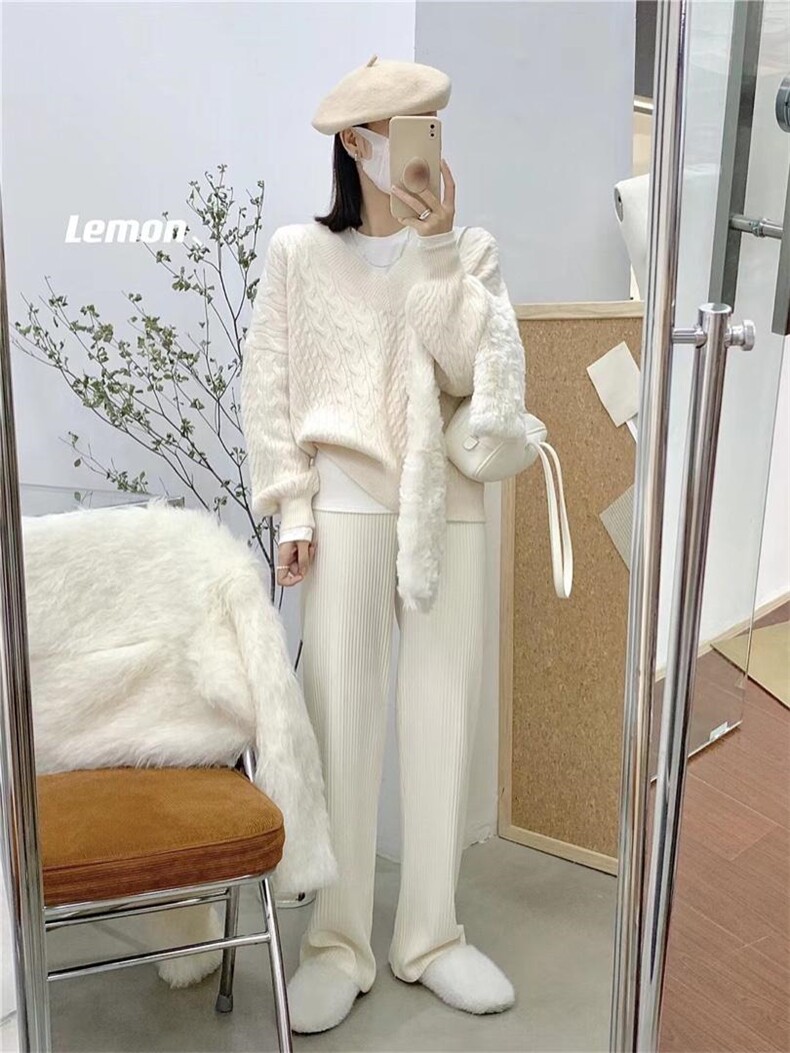 【现货】新款含羊毛毛衣，女装针织衫/毛衣，Yibee