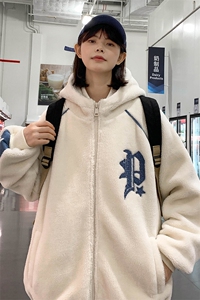 2024冬上新中性加绒加厚棉衣羊羔绒连帽外套男女 987-P110控价158图片