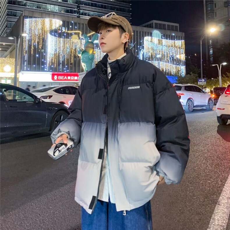 港风渐变棉衣男生秋冬新款宽松加厚棉袄韩版潮流外套FM910-P85,男装棉衣,星座1109-3