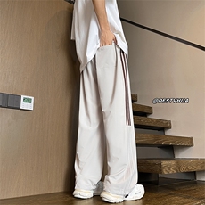 秋季衔接款美式运动撞色织带宽松休闲裤M-5XL-KZ8601-特P30，男装休闲裤，星座417-1（原电商B245）