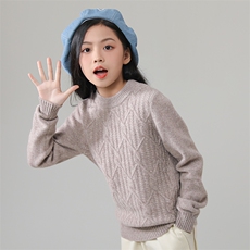 儿童秋冬季新款领型绞花圆领羊毛衫男女同款，童装儿童羊毛衫，凯旺羊绒