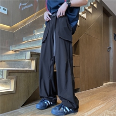 夏季新款潮流腰带透气反穿口袋宽松休闲裤B315-K24229-特p40控78，男装休闲裤，电商B315