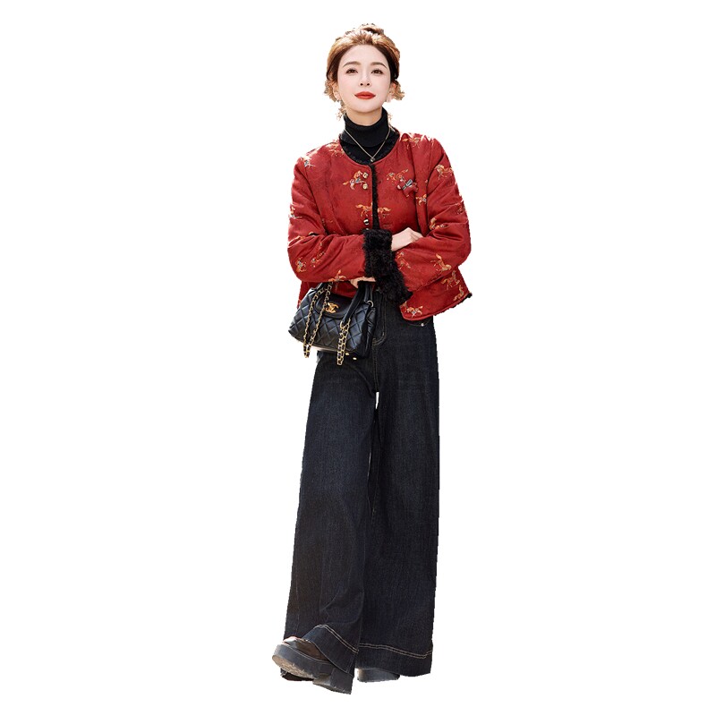 羊羔毛撞色两面穿AB面g风马到成功年货款加厚外套,女装短外套,采品优优
