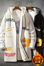 秋冬男士大码加绒加厚大衣连帽外套中长款风衣男QT2026-F10-P80，男装风衣，星座1512