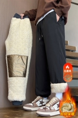 加绒裤子男冬季新款加厚保暖羊羔绒内里防风休闲长裤JR1821-特P35，男装棉衣，星座610（原A335）
