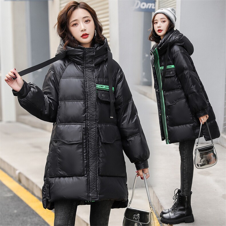 时尚保暖长款羽绒服女修身显瘦冬季外套,女装羽绒服,千千佰惠