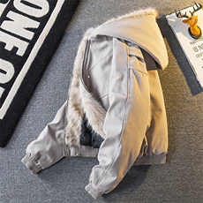 现货高品质美式高街冬季重磅硬挺短款座山雕毛领棉衣男女加厚外套，男装棉衣，电商A486-1