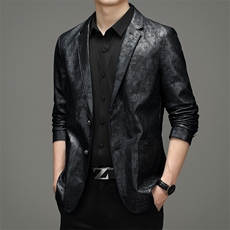 2023春季新款男士修身皮衣西装外套皮夹克JZL601-P195，男装皮衣，星座1105-3