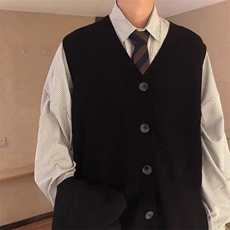 0121-P452025春装新款气质港味舒适复古港风针织开衫马甲，男装背心/马甲，电商B323A
