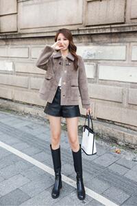 冬装新品 淑女金貂咖色白色外套,其它,水锦红