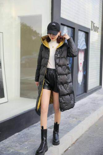 冬季新款，撞色中长羽绒服，女装羽绒服，水沱