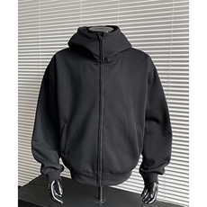 重磅500克boxy连帽卫衣双拉链开衫加绒奥粒绒RH5359JR-P75，男装卫衣，星座610B-1
