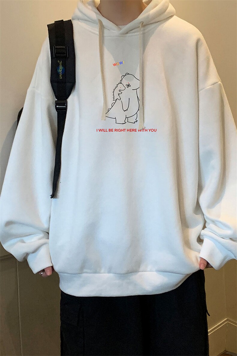 纯棉连帽卫衣男大码运动帽衫宽松薄WY2140-P35加绒款-P40,男装卫衣,电商A040
