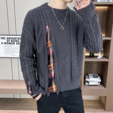 【直播】6849-P682025年秋季时尚毛衣针织衫男士宽松长袖，男装针织衫/毛衣，电商A113