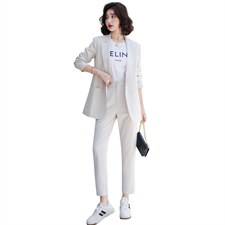 西装套装女薄款2025春夏时尚职业休闲网红西服洋气减龄两件套超火，女装套装/套裙，沫晗依美