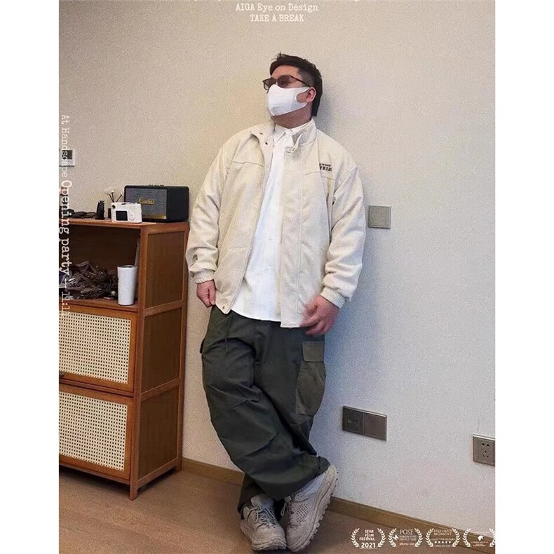 春秋季新款立领工装灯芯绒夹克男女宽松百搭休闲外套HHW21P85,男装夹克,星座1013-5