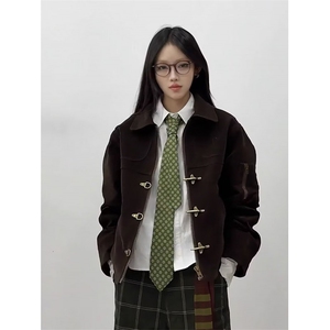 W10458-P95 网图现货 美式翻领飞行夹克工装休闲棒球服外套飞机扣图片